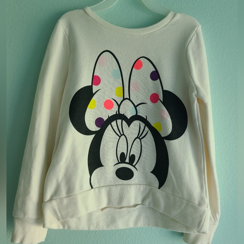 jumping beans Cream Minnie Mouse Polka Dot Bow Sweatshirt